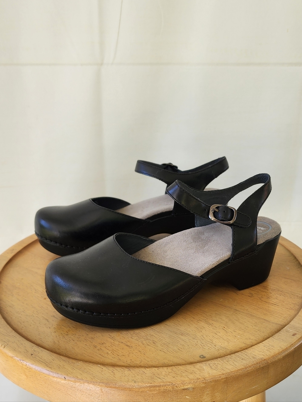 Dansko Sam Black Leather Mary Jane Glogs - Picture 12 of 12